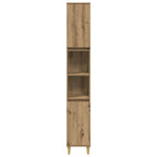 Armario de baño madera contrachapada roble artisan 30x30x190 cm