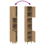 Armario de baño madera contrachapada roble artisan 30x30x190 cm