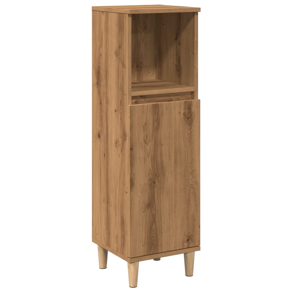 Armario de baño madera de ingeniería roble artisan 30x30x100 cm