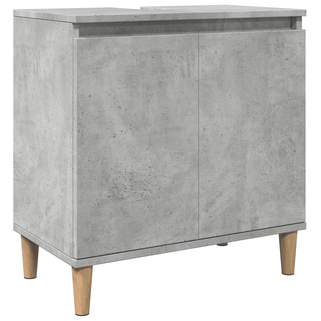 Mueble de lavabo madera contrachapada gris hormigón 58x33x60cm