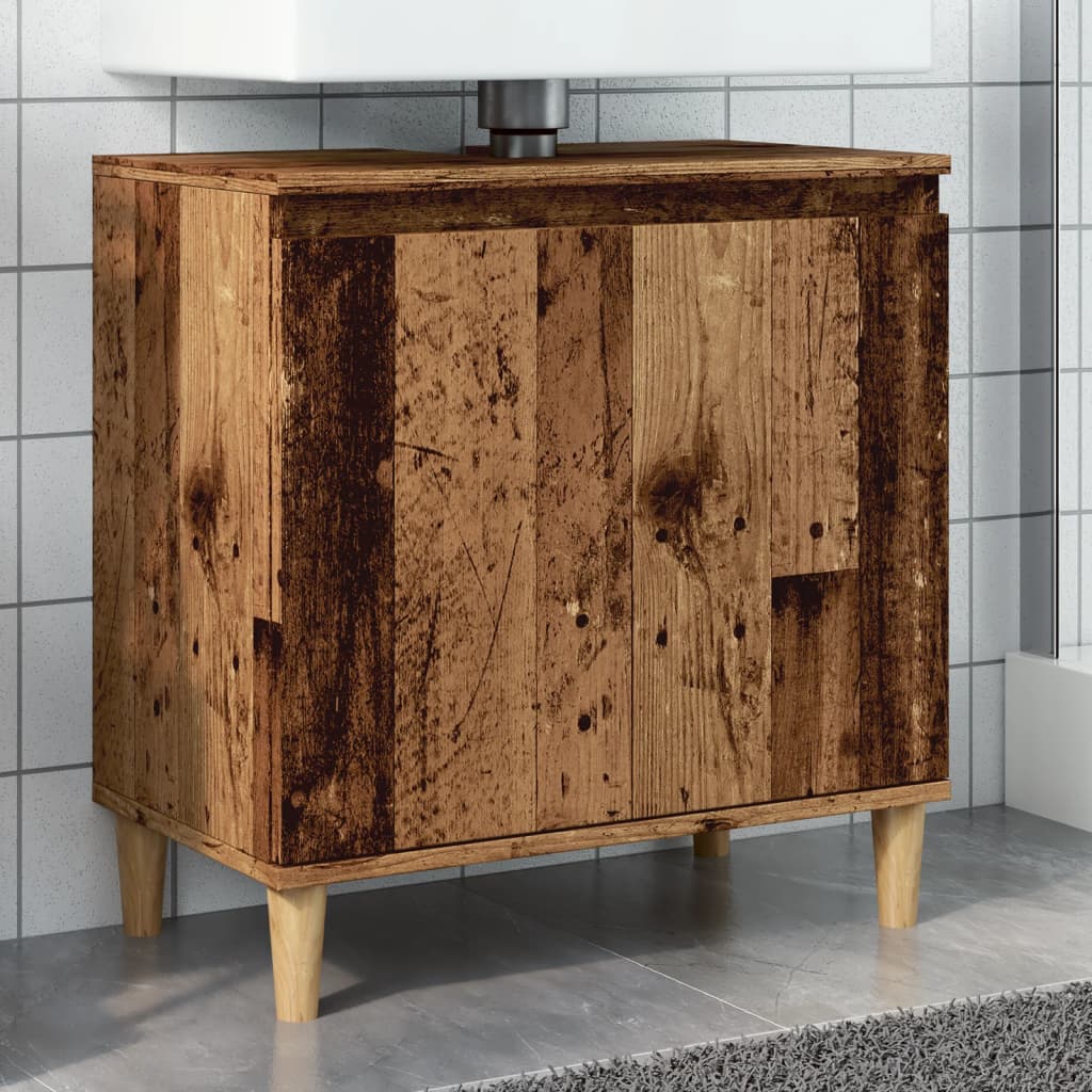 Mueble de lavabo madera contrachapada gris hormigón 58x33x60cm