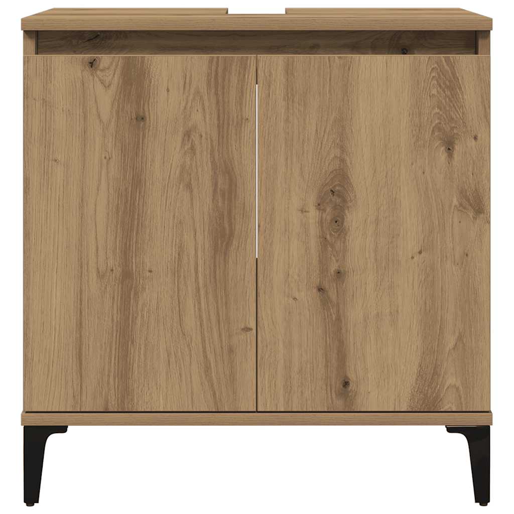 Mueble de lavabo madera de ingeniería roble artisan 58x33x60 cm