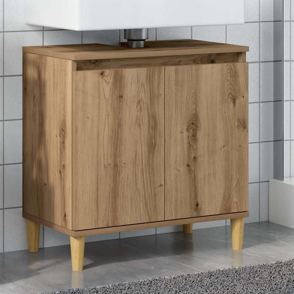Mueble de lavabo madera de ingeniería roble artisan 58x33x60 cm