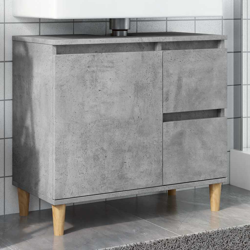 Armario de lavabo baño madera ingeniería envejecida 65x33x60 cm
