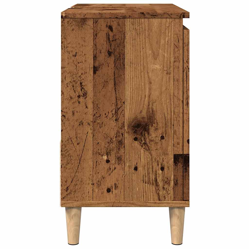 Armario de lavabo baño madera ingeniería envejecida 65x33x60 cm