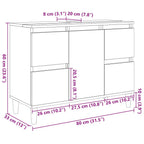 Mueble de lavabo madera ingeniería envejecida 80x33x60 cm