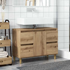 Mueble de lavabo madera ingeniería roble artisan 80x33x60 cm