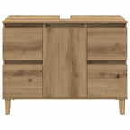 Mueble de lavabo madera ingeniería roble artisan 80x33x60 cm