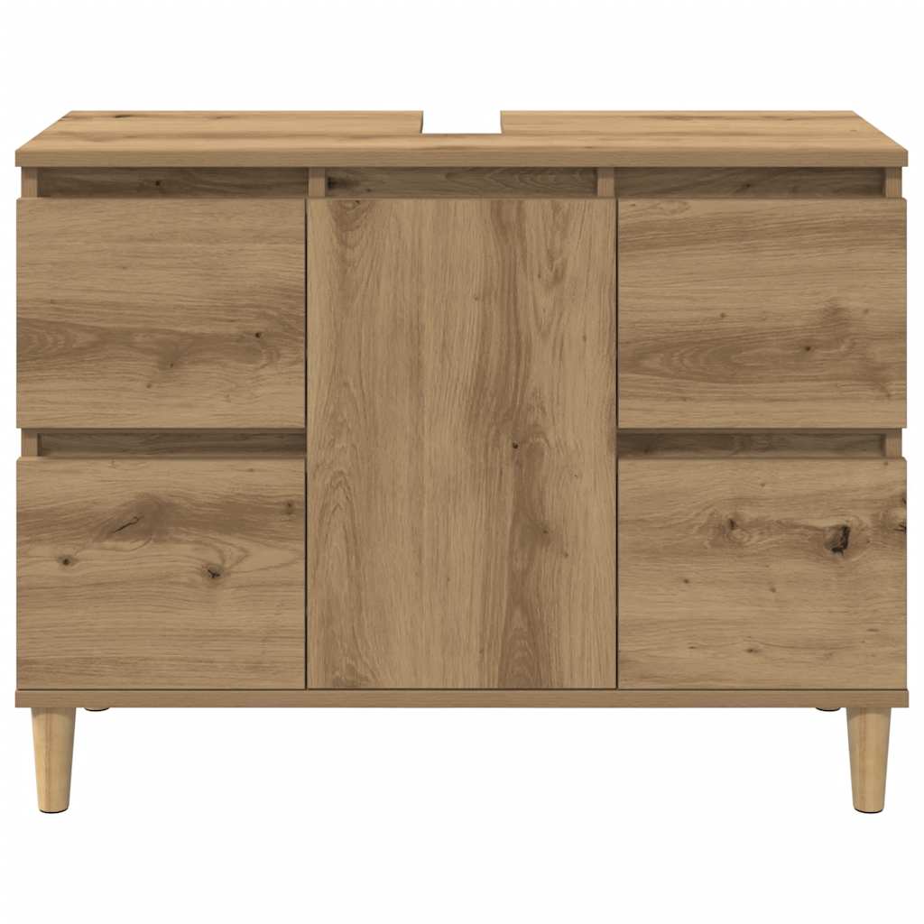 Mueble de lavabo madera ingeniería roble artisan 80x33x60 cm