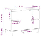 Mueble de lavabo madera ingeniería roble artisan 80x33x60 cm