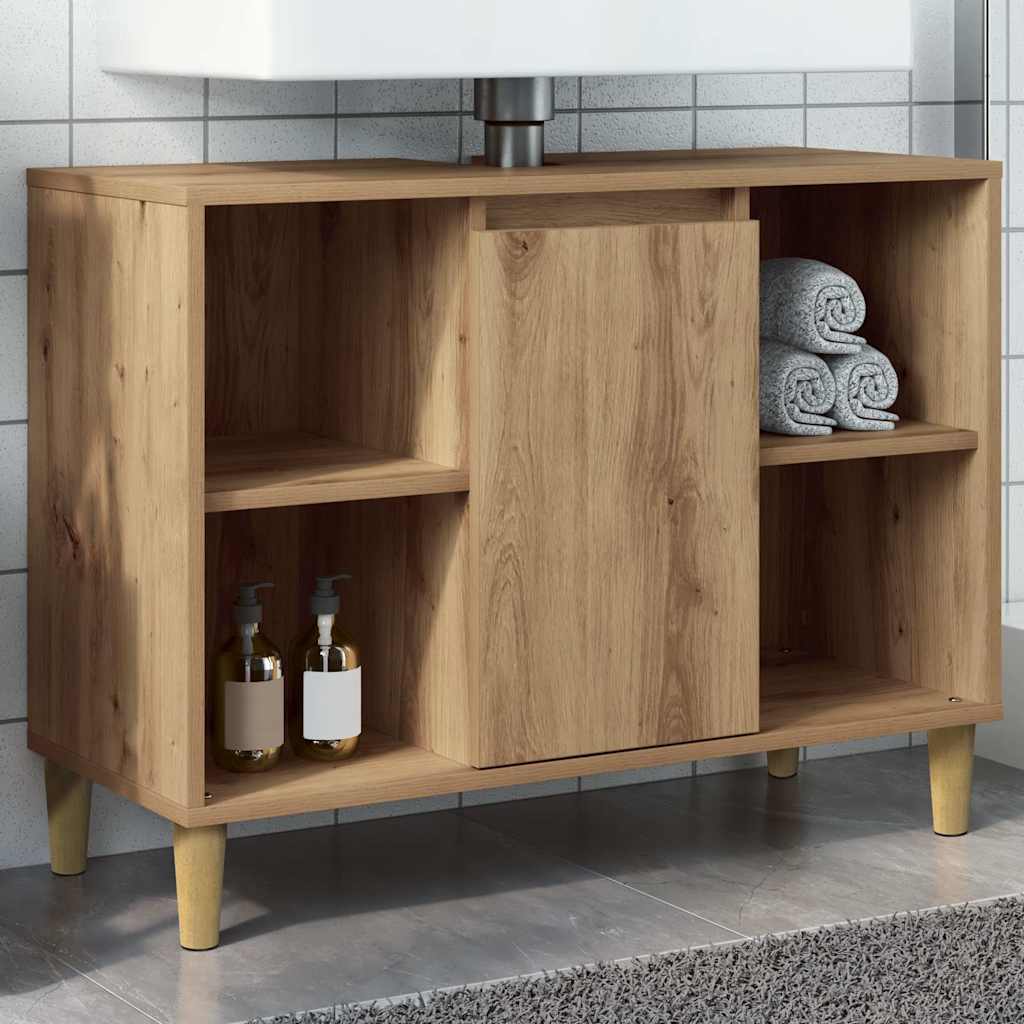 Mueble de baño madera de ingeniería roble artisian 80x33x60 cm