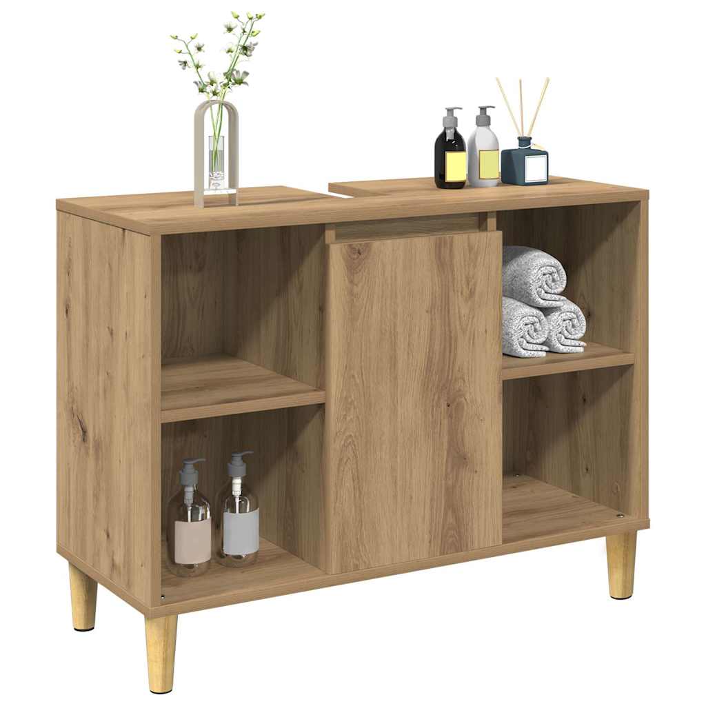 Mueble de baño madera de ingeniería roble artisian 80x33x60 cm