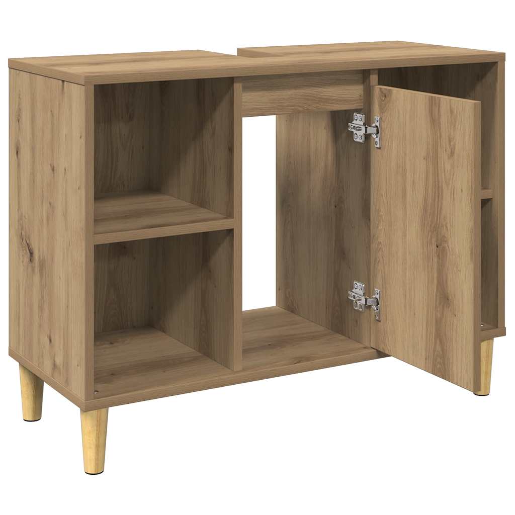 Mueble de baño madera de ingeniería roble artisian 80x33x60 cm