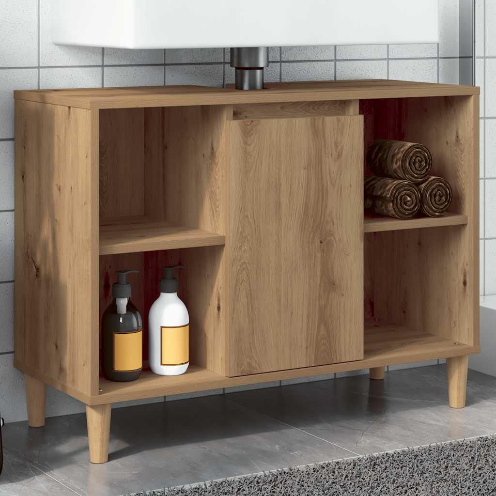 Mueble de baño madera de ingeniería roble artisian 80x33x60 cm