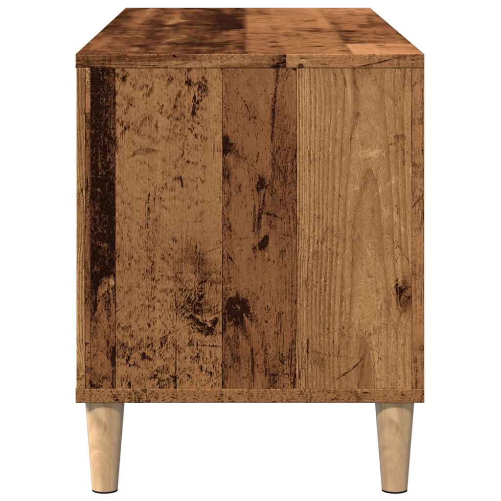 Mueble para discos madera de ingeniería envejecida 100x38x48 cm
