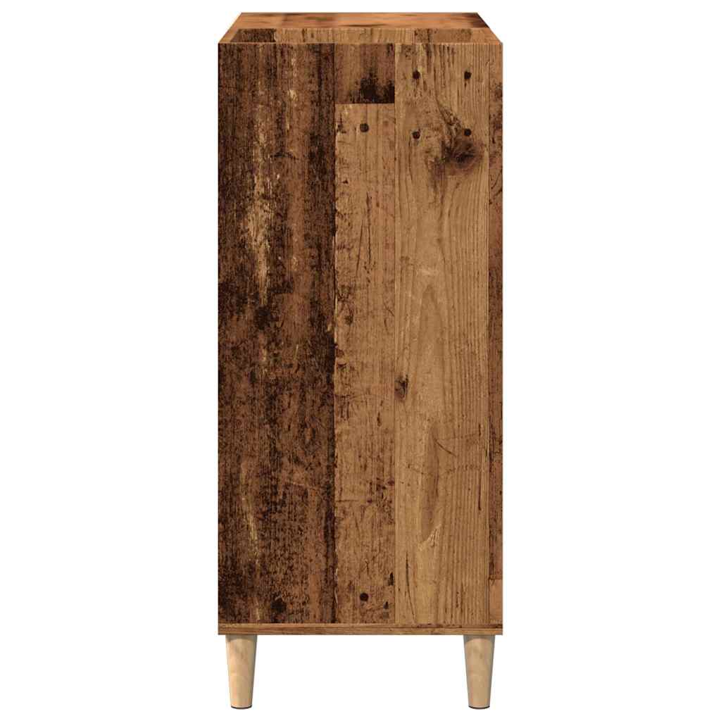 Mueble para discos madera ingeniería envejecida 84,5x38x89 cm