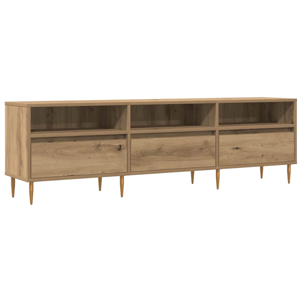 Mueble de TV madera de ingeniería negro 80x35x40 cm