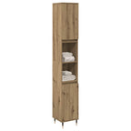 Armario de baño madera contrachapada roble artisan 30x30x190 cm