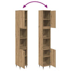 Armario de baño madera contrachapada roble artisan 30x30x190 cm