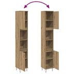 Armario de baño madera contrachapada roble artisan 30x30x190 cm
