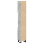 Armario de baño madera contrachapada gris hormigón 30x30x190 cm
