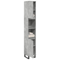 Armario de baño madera contrachapada gris hormigón 30x30x190 cm