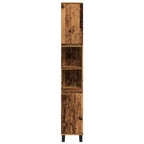 Armario de baño madera de ingeniería envejecida 30x30x190 cm