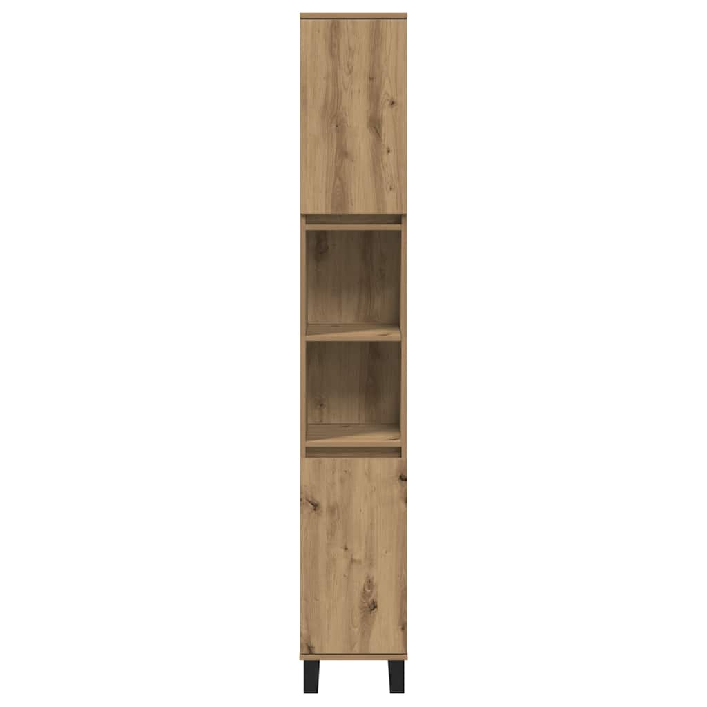 Armario de baño madera contrachapada roble artisan 30x30x190 cm