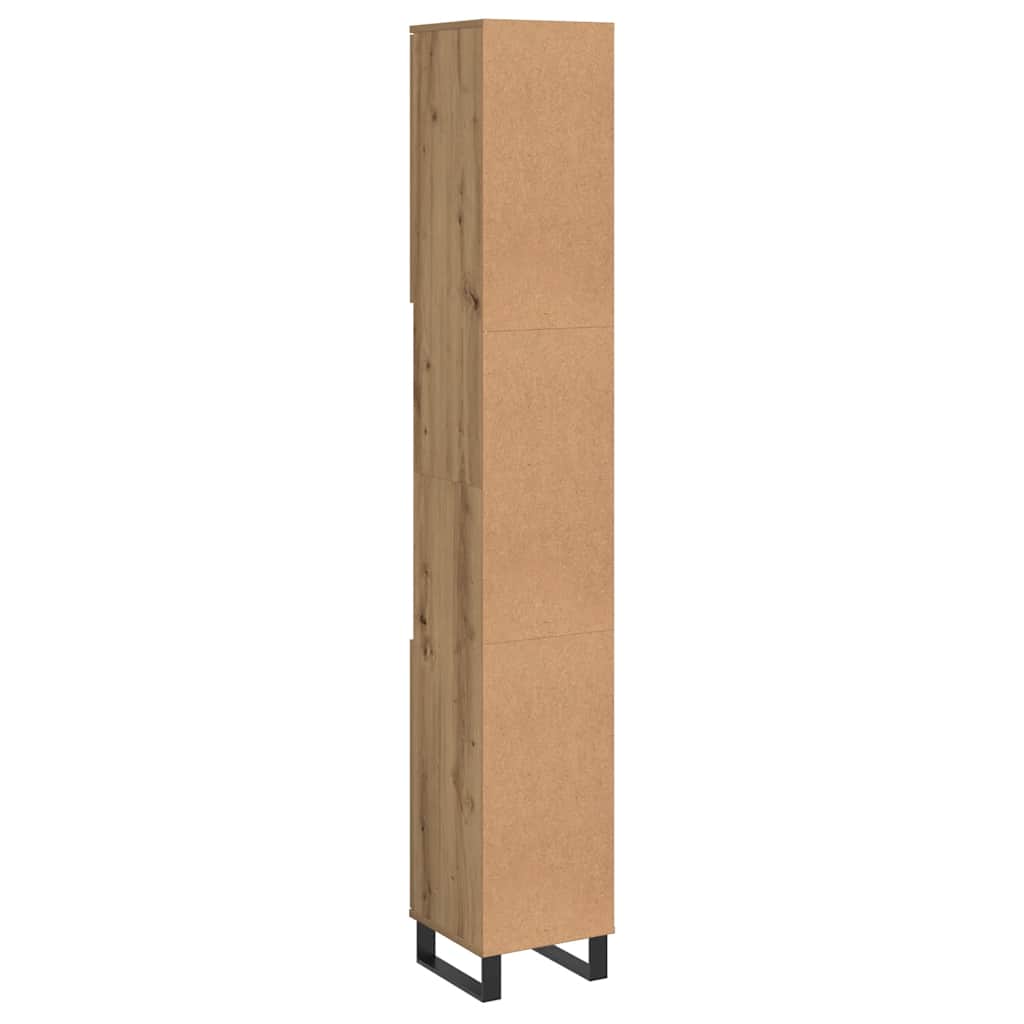 Armario de baño madera contrachapada roble artisan 30x30x190 cm