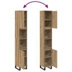 Armario de baño madera contrachapada roble artisan 30x30x190 cm