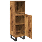 Armario de baño madera de ingeniería envejecida 30x30x100 cm