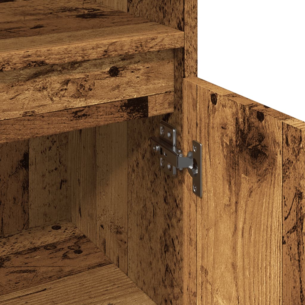 Armario de baño madera de ingeniería envejecida 30x30x100 cm