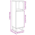 Armario de baño madera de ingeniería envejecida 30x30x100 cm