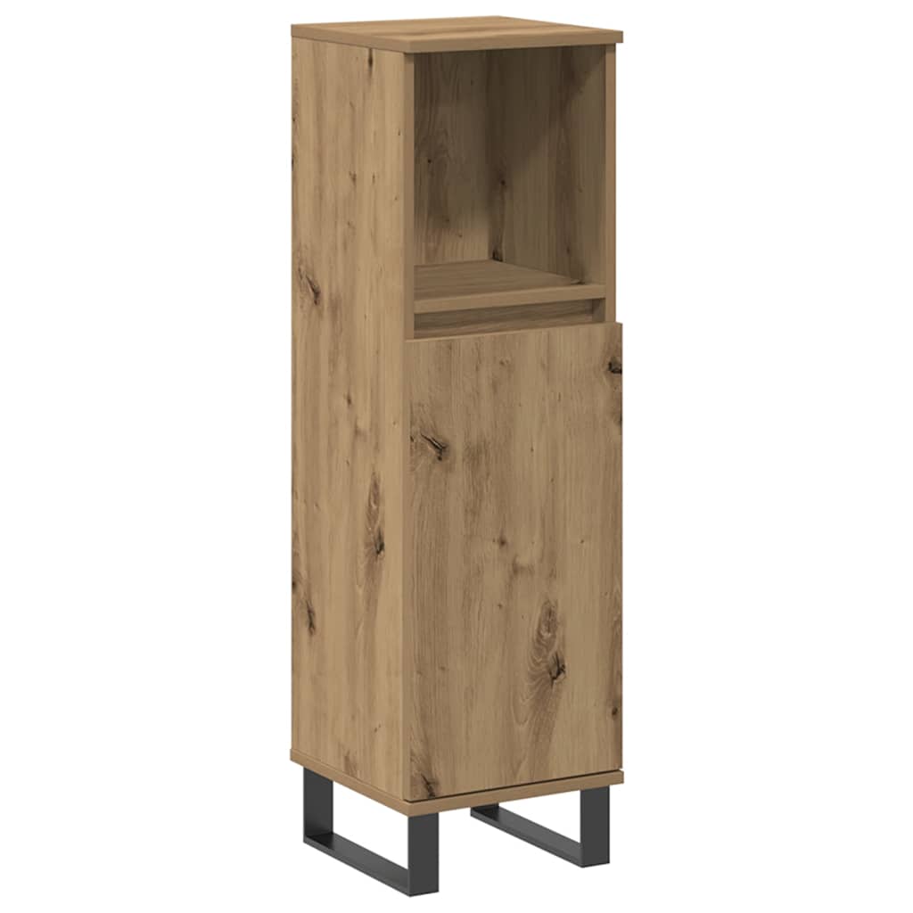 Armario de baño madera de ingeniería roble artisan 30x30x100 cm