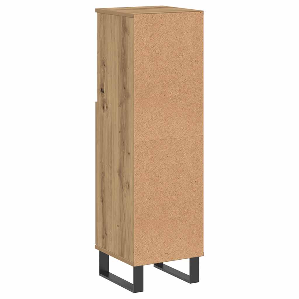 Armario de baño madera de ingeniería roble artisan 30x30x100 cm