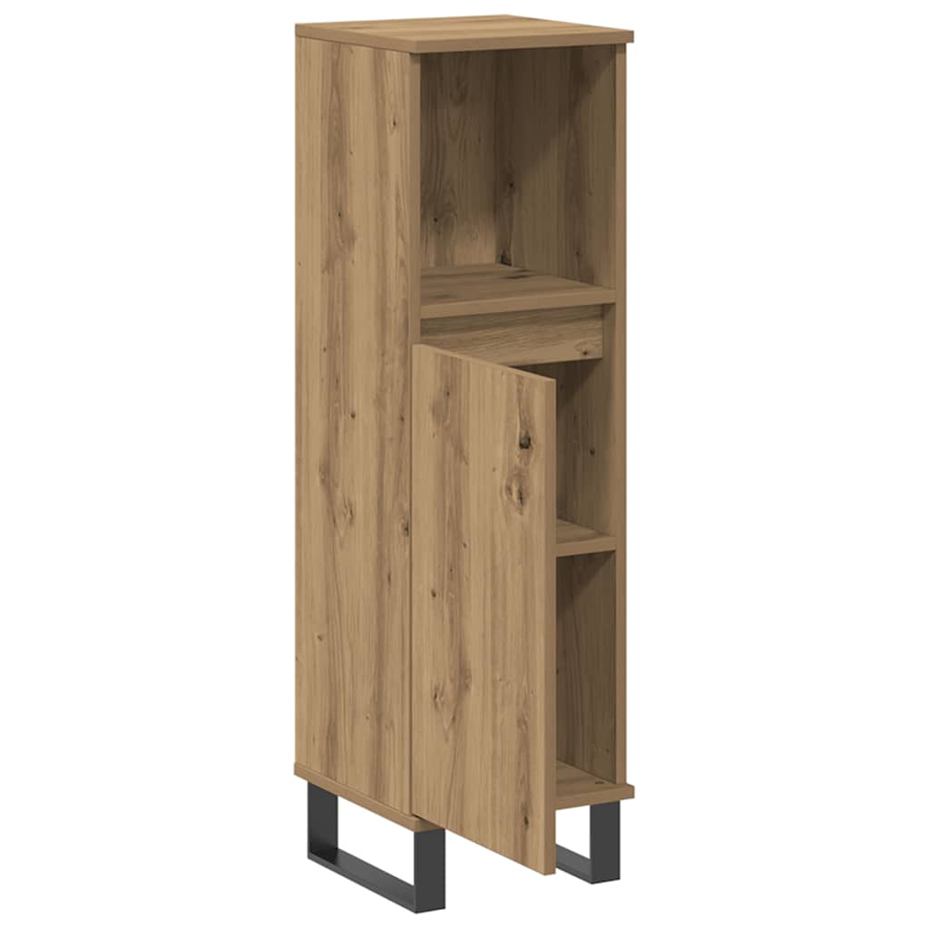 Armario de baño madera de ingeniería roble artisan 30x30x100 cm