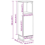 Armario de baño madera de ingeniería roble artisan 30x30x100 cm