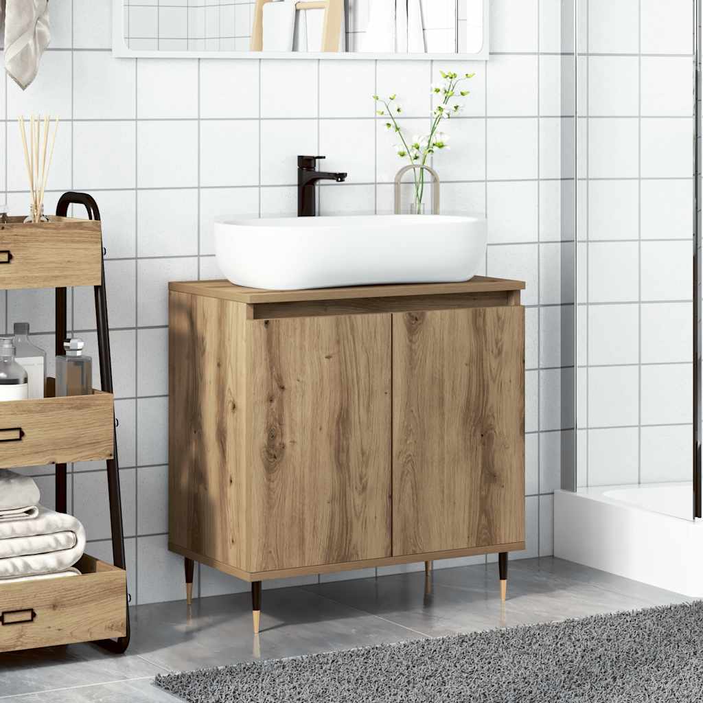 Armario de baño madera de ingeniería roble artisan 58x33x60 cm