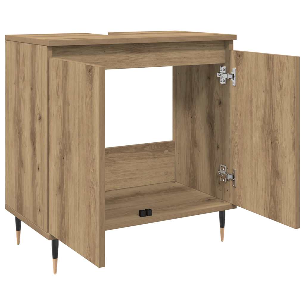 Armario de baño madera de ingeniería roble artisan 58x33x60 cm