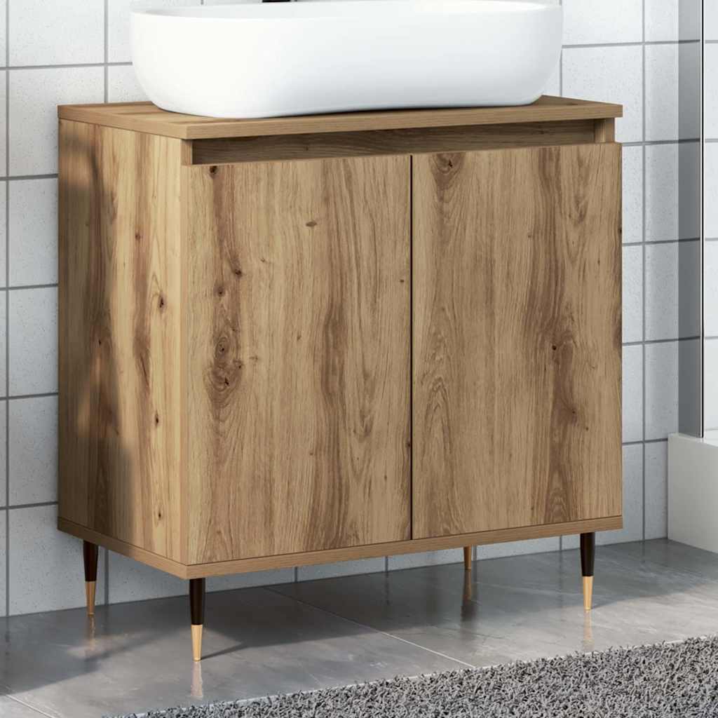 Armario de baño madera de ingeniería roble artisan 58x33x60 cm