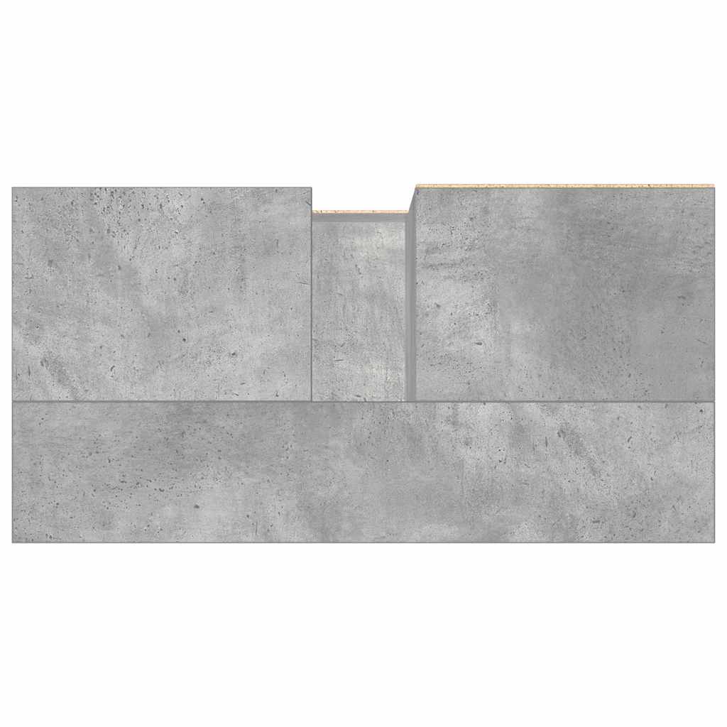 Armario de baño madera contrachapada gris hormigón 65x33x60 cm