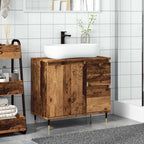 Armario de baño madera de ingeniería envejecida 65x33x60 cm