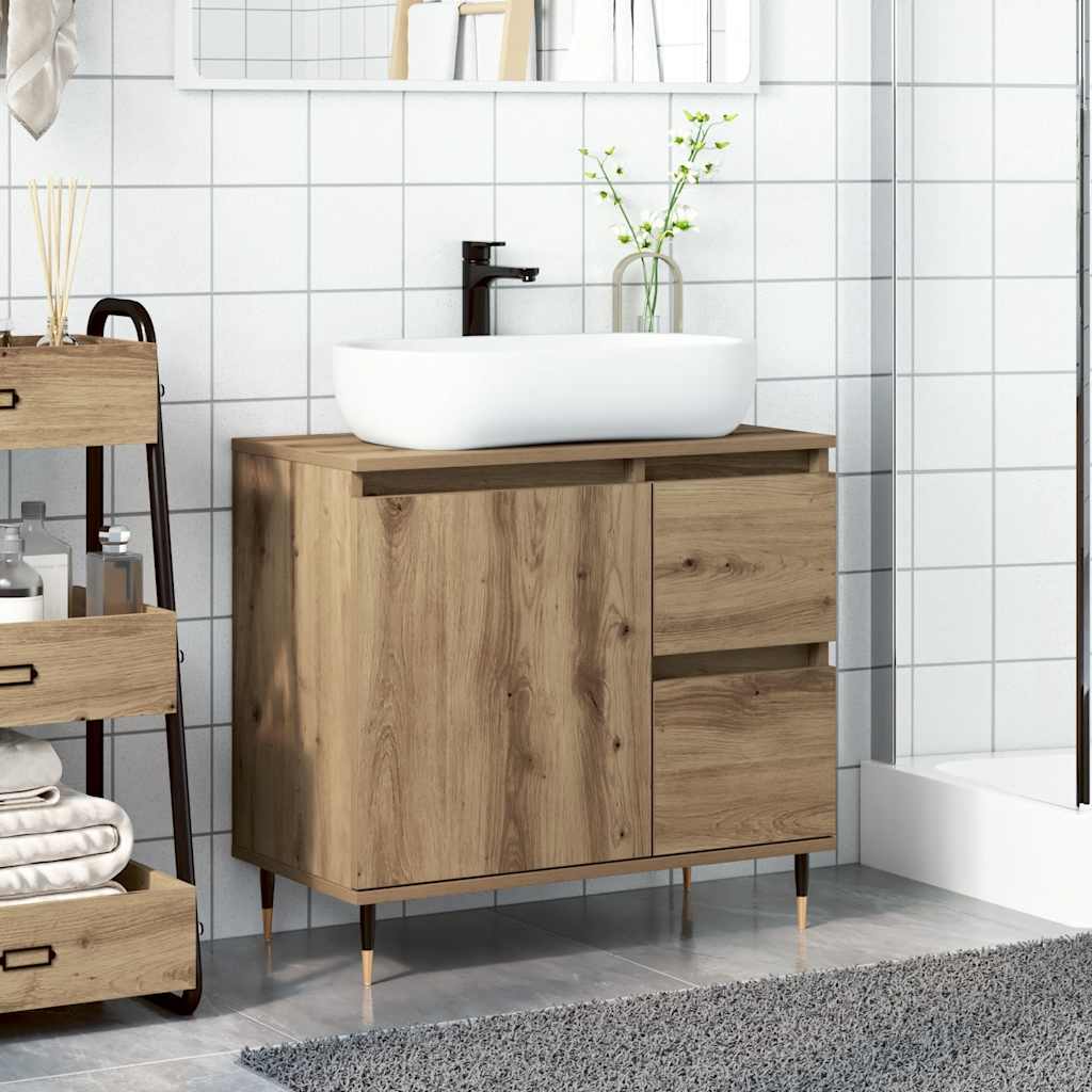 Armario de baño madera de ingeniería roble artisan 65x33x60 cm