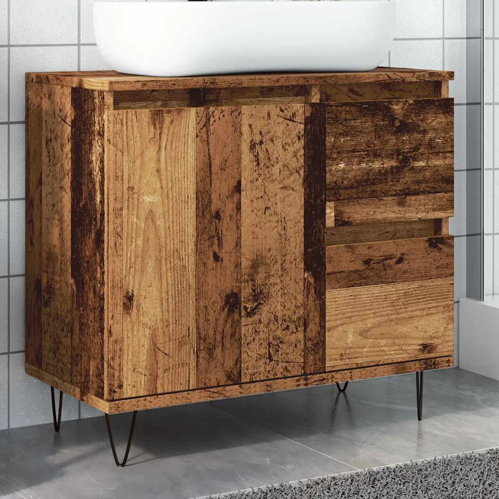 Mueble de lavabo madera de ingeniería envejecida 41x38,5x46 cm