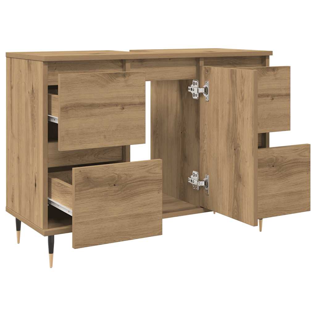 Mueble de baño madera de ingeniería roble artisan 80x33x60 cm