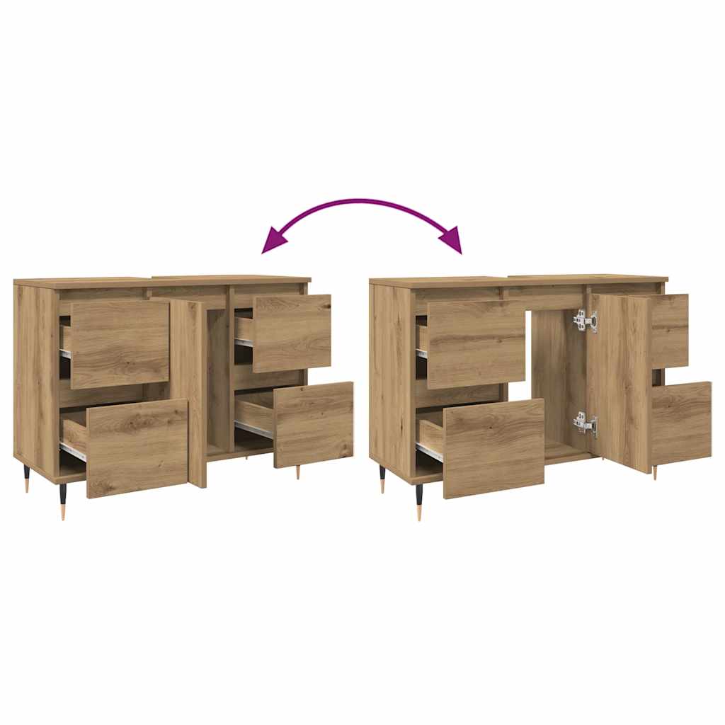 Mueble de baño madera de ingeniería roble artisan 80x33x60 cm