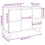 Mueble de lavabo madera de ingeniería envejecida 80x33x60 cm