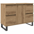 Mueble de lavabo madera de ingeniería roble artisan 80x33x60 cm