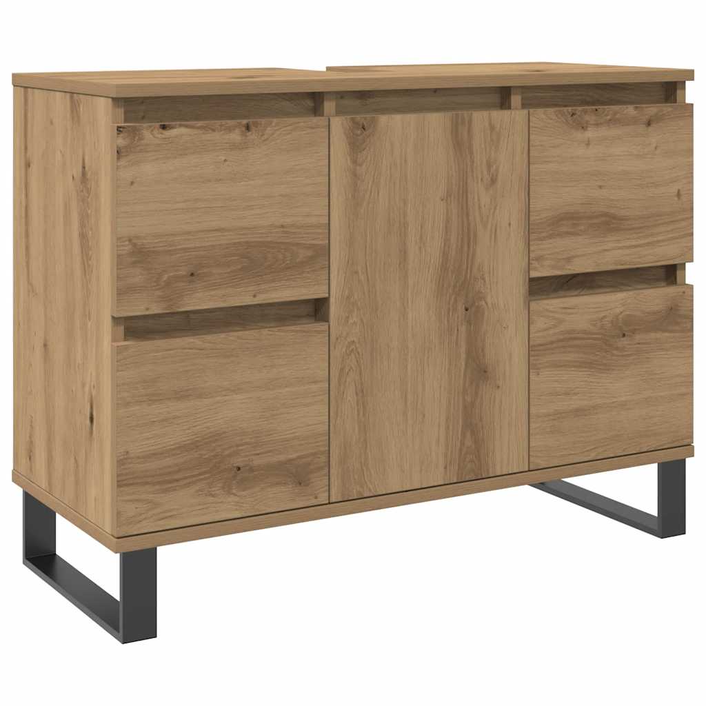 Mueble de lavabo madera de ingeniería roble artisan 80x33x60 cm