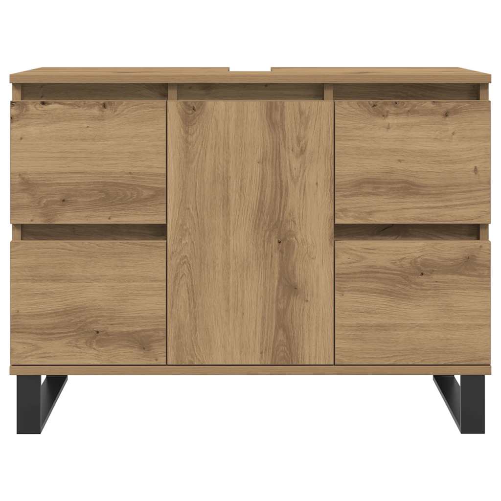 Mueble de lavabo madera de ingeniería roble artisan 80x33x60 cm